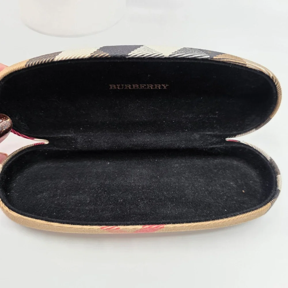 Burberry‎ Nova Check Hard Shell Sunglass Eyeglass Case Beige Black Made Italy